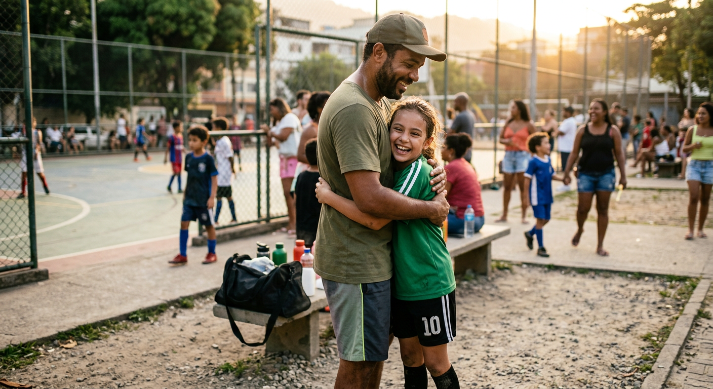 Familiares acompanhando os jogos das crianças